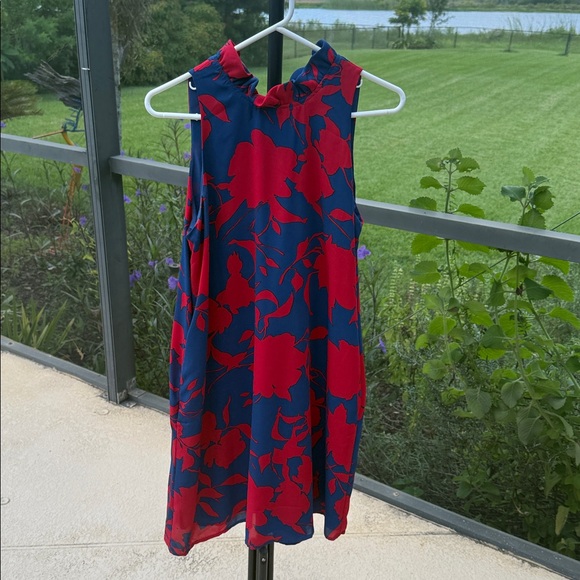 Gibson medium Cavallo Ruffle Neck Dress tie back bow & pockets - Picture 1 of 5
